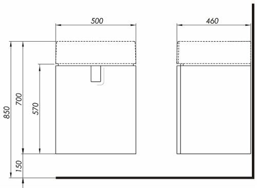 Kolo Twins ezüst grafit mosdószekrény fiókkal 50 (89496000)