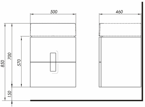 Kolo Twins 50 fehér mosdószekrény 2 fiókkal 89489 (89489000)