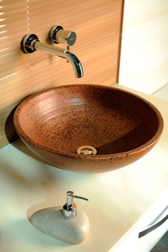 Sapho ATTILA 46cm átmérőjű kerámia mosdó, terrakotta barna (DK014)