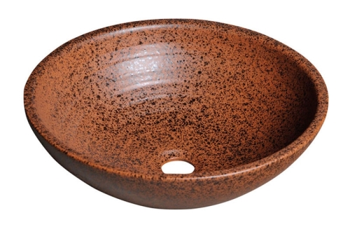 Sapho ATTILA 46cm átmérőjű kerámia mosdó, terrakotta barna (DK014)