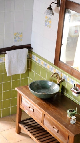 Sapho ATTILA 46cm átmérőjű kerámia mosdó, zöld réz (DK016)