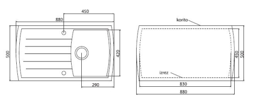 Gorenje KVE KM2 Siligor gránit mosogató, homokbézs (55001122)