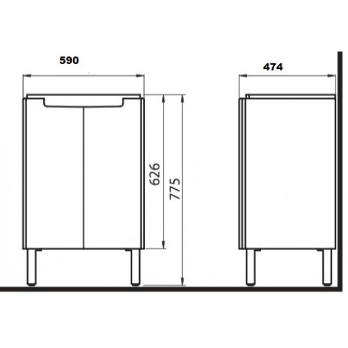 Kolo Modo mosdószekrény lábbal 59 (L39002000)