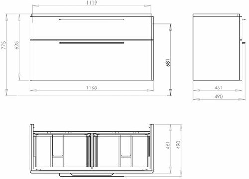 Kolo Traffic fehér kőris mosdószekrény dupla mosdóhoz 120 (89506000)
