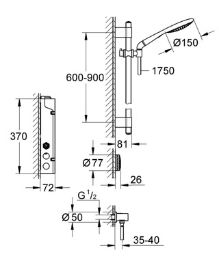 Grohe Rainshower Solo F-digital zuhanygarnitúra 36298 000 (36298000)