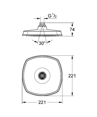 Grohe Rainshower Grandera 210 fejzuhany, 9,5 l/perc 27976 000 (27976000)