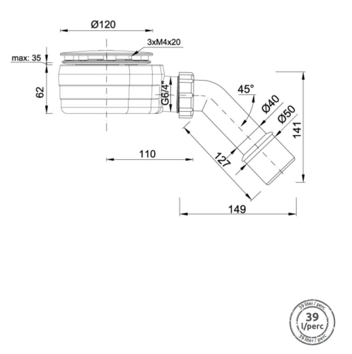Radaway Doros F 120x80 cm szögletes zuhanytálca, fehér SDRF1280-01