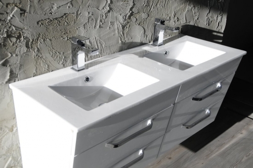 Sapho SLIM 120x46 cm dupla mosdó, fehér 1601-120