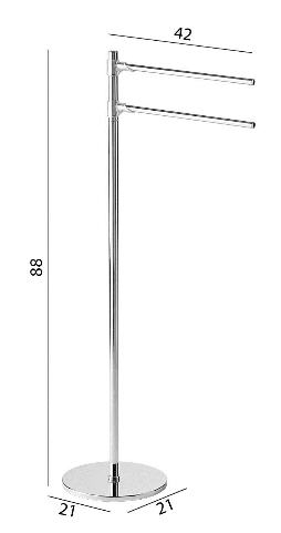 Sapho Törölközőtartó állvány, 88cm, króm (2131)