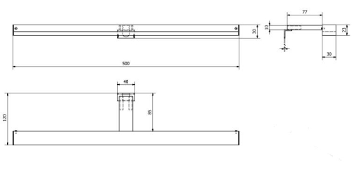 Sapho ALBA 4 LED lámpa, 500x30x120mm, 6W, 230V, króm (25868Cl)