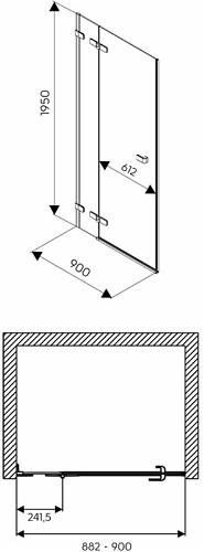 Kolo Next zuhany falfülke-ajtó (90 cm, HDRF90222003)