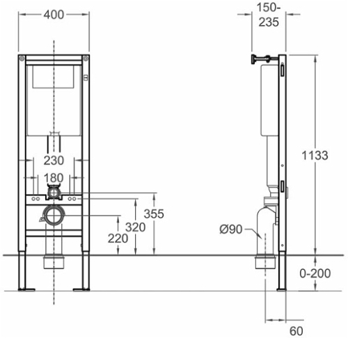 Kolo Technic GT szerelőkeret fali WC-hez (99400)