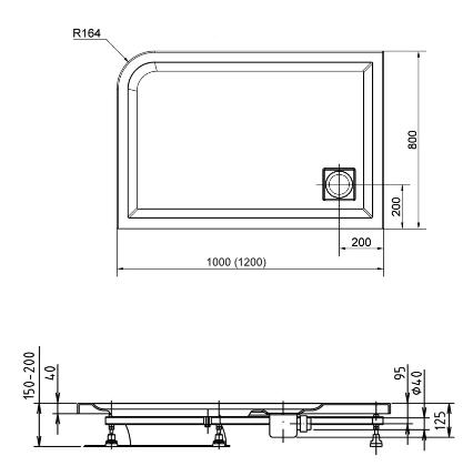 POLYSAN Luneta 100x80x4 cm zuhanytálca, balos (51511)