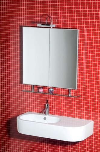Sapho Greta 75x70x12 cm tükrösszekrény világítás nélkül, két ajtó, (55114)