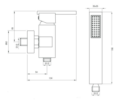 Deante Cubic egykaros zuhany csaptelep BDD 041M
