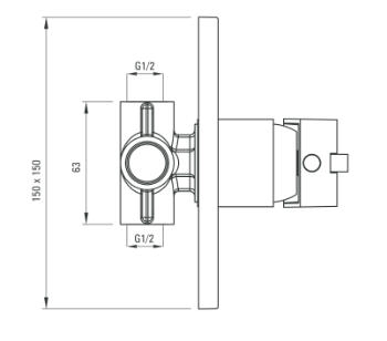 Deante Cubic falsík alatti egykaros zuhanycsaptelep BDD 044L