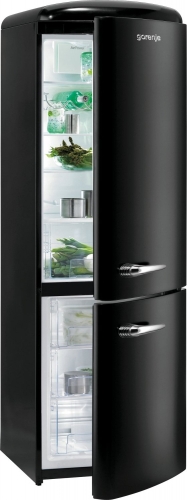 Gorenje alul fagyasztós kombinált hűtőszekrény, old timer A++, fekete RK60359OBK