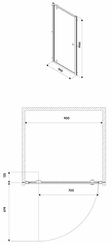 Kolo First zuhanyajtó 90, satin üveg (ZDRP90214003)