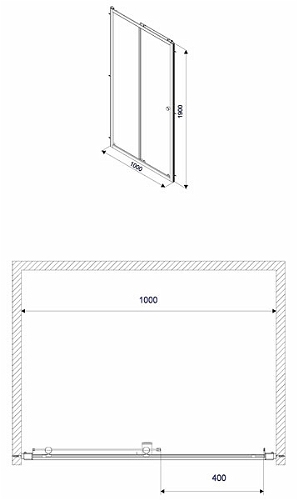 Kolo First zuhany tolóajtó 100, satin üveg (ZDDS10214003)