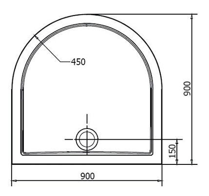 POLYSAN ISA 90x90x4 cm zuhanytálca (50511)