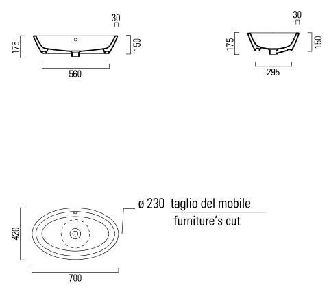 Sapho GSI PURA 70x42 cm mosdó pultra (884111)