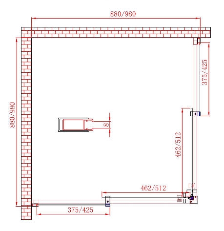 Sapho ALTIS LINE 90x90 cm zuhanykabin, transzparent üveg (AL1615)