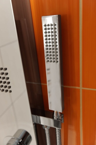 Sapho inox zuhanypanel, keverős csaptelep, mikro fúvókákkal (AQ568)