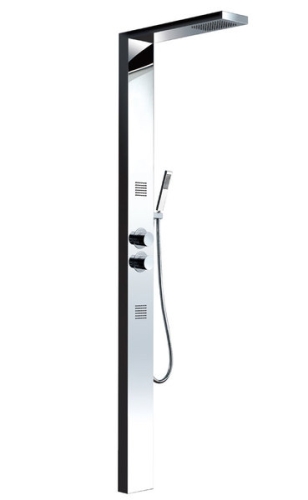 Sapho inox zuhanypanel, keverős csaptelep, mikro fúvókákkal (AQ568)