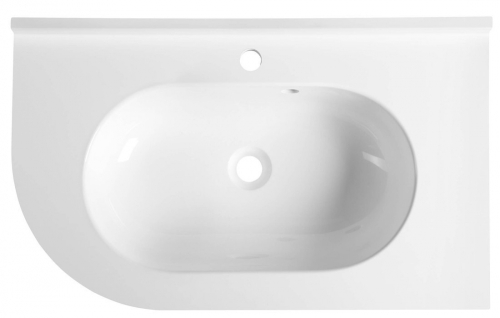 Sapho PULSE 75x45cm jobbos öntöttmárvány mosdó, fehér BM658