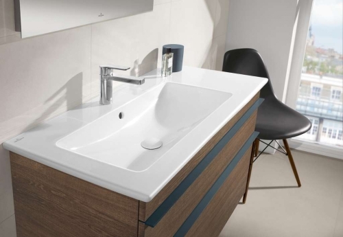 Villeroy and Boch Venticello 100x50 cm beépíthető aszimmetrikus mosdó, 1 csaplyukkal, balos 4134L101