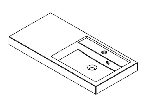 Sapho 100x48 cm mosdó, balos (ELS100L)*