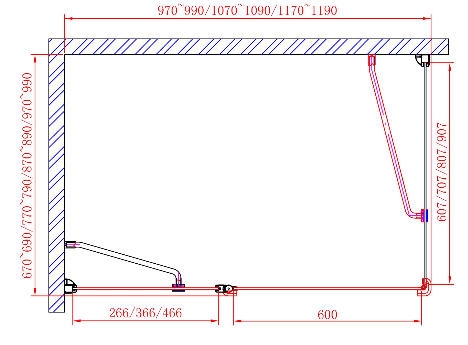 Sapho ONE 120 cm zuhanyajtó, transzparent üveg (GO4812)