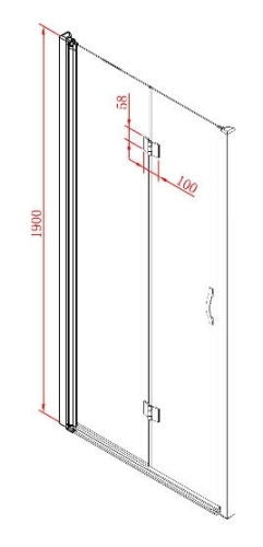 Sapho ONE 90 cm harmonika ajtó, bal, transzparent üveg (GO7290L)