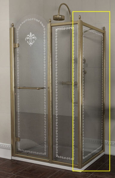 Sapho ANTIQUE 80 cm zuhany oldalfal, bronz, transzparent üveg (GQ5680)