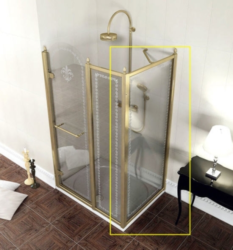 Sapho ANTIQUE 80 cm zuhany oldalfal, bronz, transzparent üveg (GQ5680)