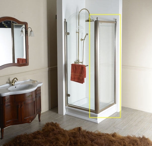 Sapho ANTIQUE 80 cm zuhany oldalfal, bronz, transzparent üveg (GQ5680)