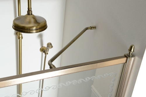 Sapho ANTIQUE 90 cm zuhany oldalfal, bronz, transzparent üveg (GQ5690)