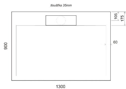 Sapho GELCO IRENA 130x90cm öntöttmárvány zuhanytálca, fehér HI13090