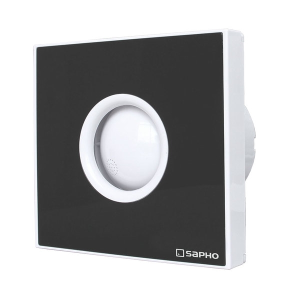 Sapho LITE axiális fürdőszobai ventillátor időzítővel, 15W, cső átmérő 100mm, fekete (LT104)