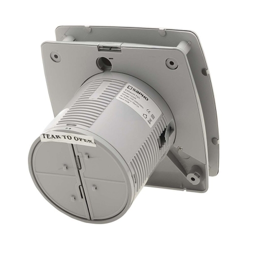 Sapho LEX axiális fürdőszobai ventillátor időzítővel, 15W, cső átmérő 100mm, inox (LX104)
