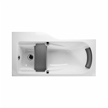 Kolo Comfort Plus aszimetrikus kád kapaszkodókkal, fejtámasszal és ülőkével, jobbos 170 (170x75x41 cm, XWA1470000)