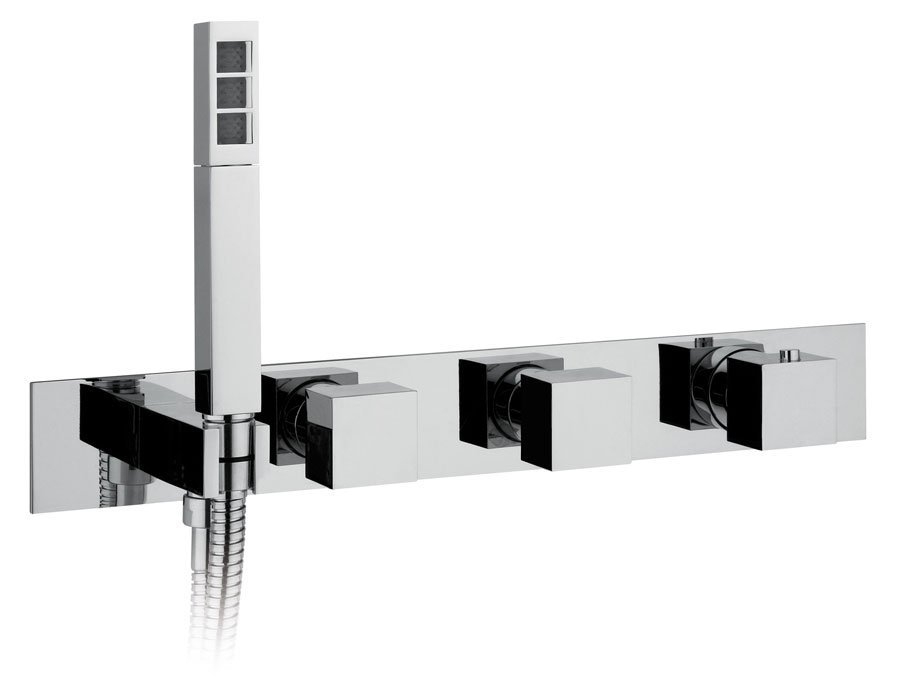 Sapho MASTERMAX falba süllyesztett termosztátos csaptelep, kézizuhany tartóval, zuhanyszett nélkül, króm (MB453)