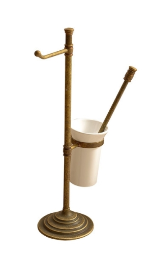 Sapho álló Wc papír és WC kefe tartó, bronz (MC132)