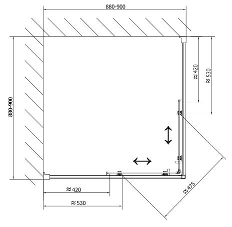 Sapho CARMEN 90x90x150 cm zuhanykabin, transzparent (MD5115)