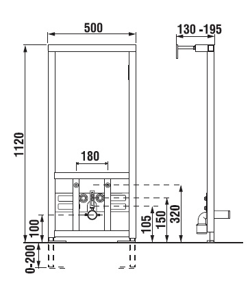 Jika BIDET SYSTEM falba építhető szerelőkeret bidéhez H8936550000001 (8.9365.5.000.000.1)