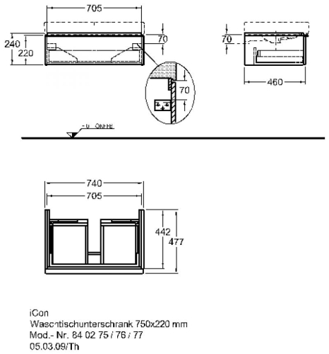 Keramag Icon mosdószekrény magasfényű burgundi (74x24x47,7 cm, 840276000)