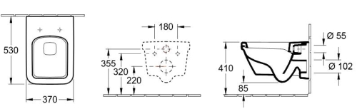 Villeroy & Boch Architectura falra szerelhető wc, ülőkével, kombipack 5685 H1 01 (5685H101)