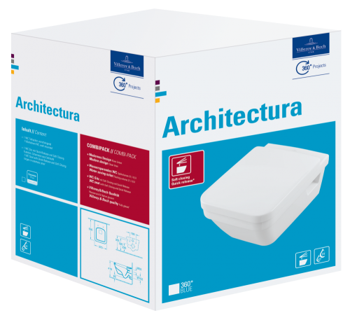 Villeroy & Boch Architectura falra szerelhető wc, ülőkével, kombipack 5685 H1 01 (5685H101)
