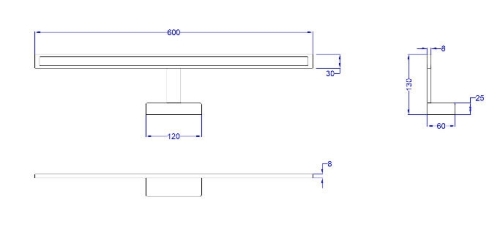 Sapho OLYMP LED lámpa 12W, 12V, 600x60x130mm, króm (MW612)