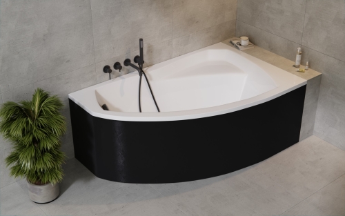 Besco RIMA 140x90 cm jobbos aszimmetrikus kád, fehér WAR-140-NP